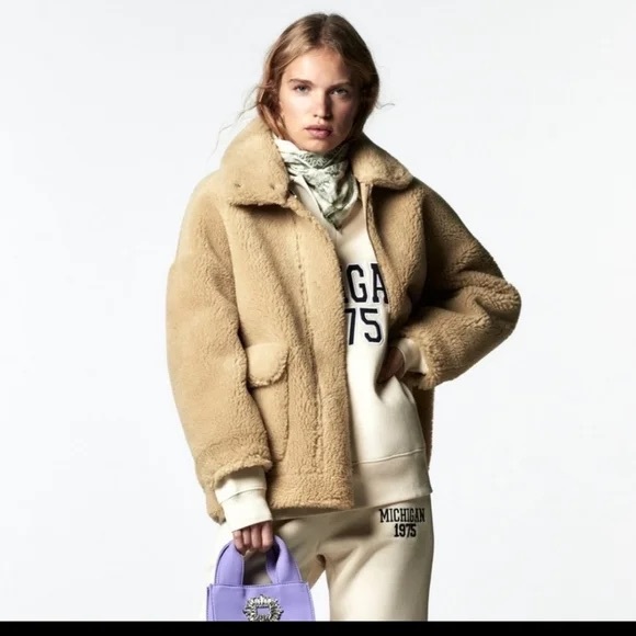 Zara Teddy Jacket Size S - Picture 7 of 8